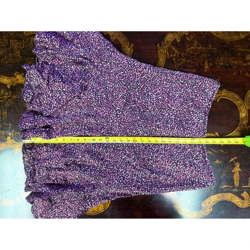 Vtg Liz Claiborne 100% Silk Purple Mosaic Flounce Hem Skirt Y2K Whimsigoth 8